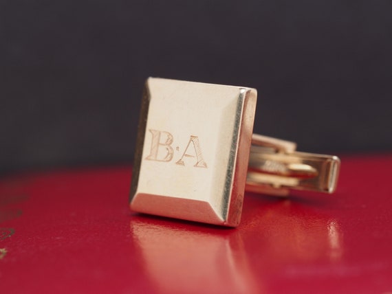 Vintage 14K Yellow Gold 1950s LeCoultre Cufflinks… - image 3