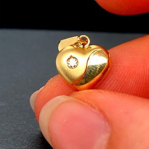 14K Gelbgold Diamant Herz Anhänger - VHK #38