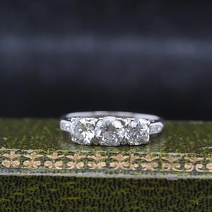 1930s Art Deco 1.50cttw 3 Stone Old European Diamond Ring - VHK#248a