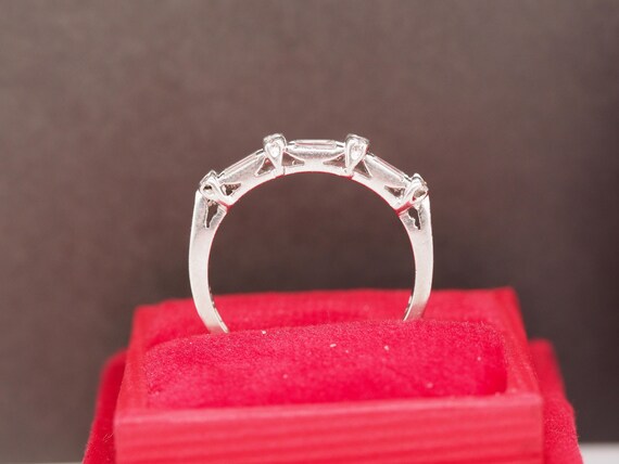 Circa 1930s Platinum Two Row Diamond Wedding Band - image 8