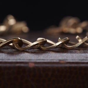 1940s 18K Yellow Gold Bracelet Oval Link with Hallmarks- VHK#200