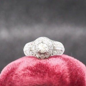 Circa 1920s Platinum .70ct Old European Diamond Engagement Ring - VHK#858