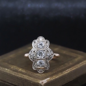 Estate Edwardian 14k Gold  .70cttw Old Mine Diamond Ring - VHK#969