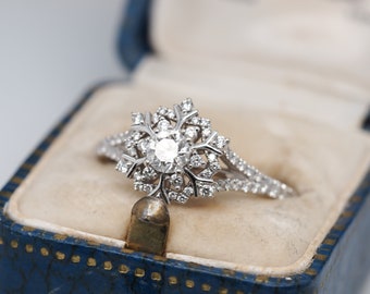 14K White Gold Diamond Engagement Ring- VHK# 272 - Etsy