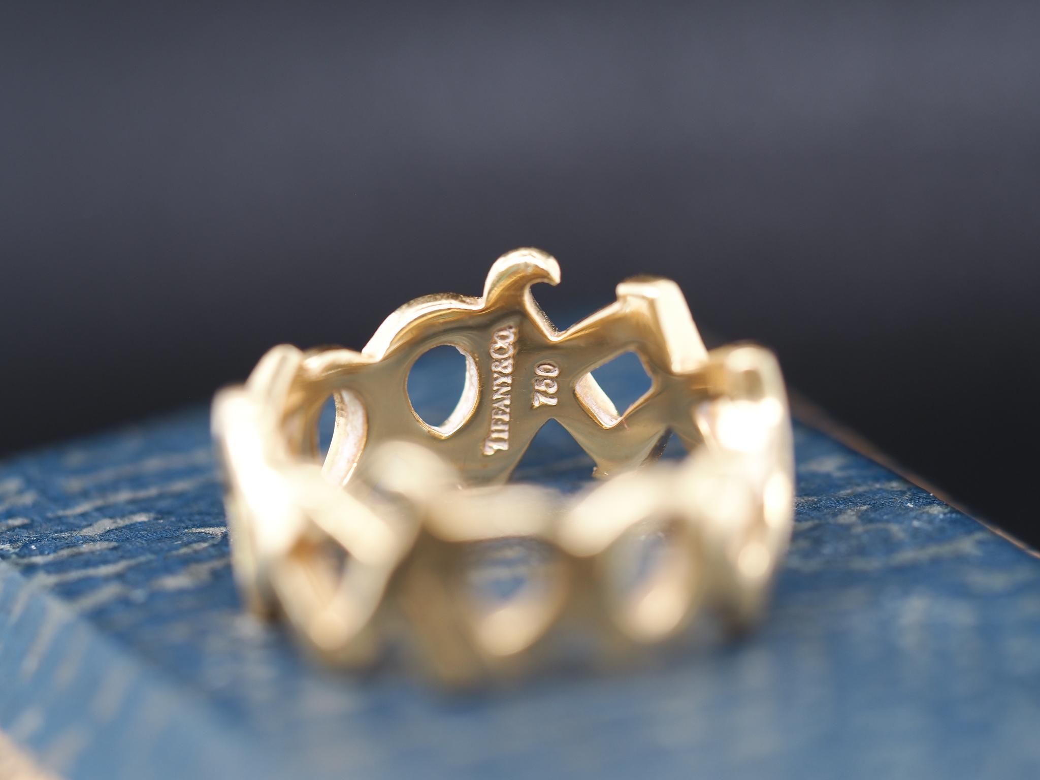 18k Yellow Gold “xxoo” Paloma Picasso Tiffany and Co Ring - - Etsy