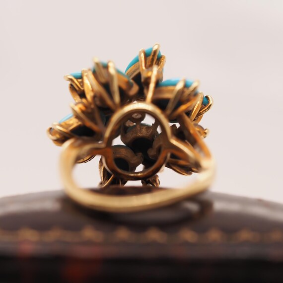 18k Yellow Gold Kurt Wayne Turquoise and Diamond … - image 5