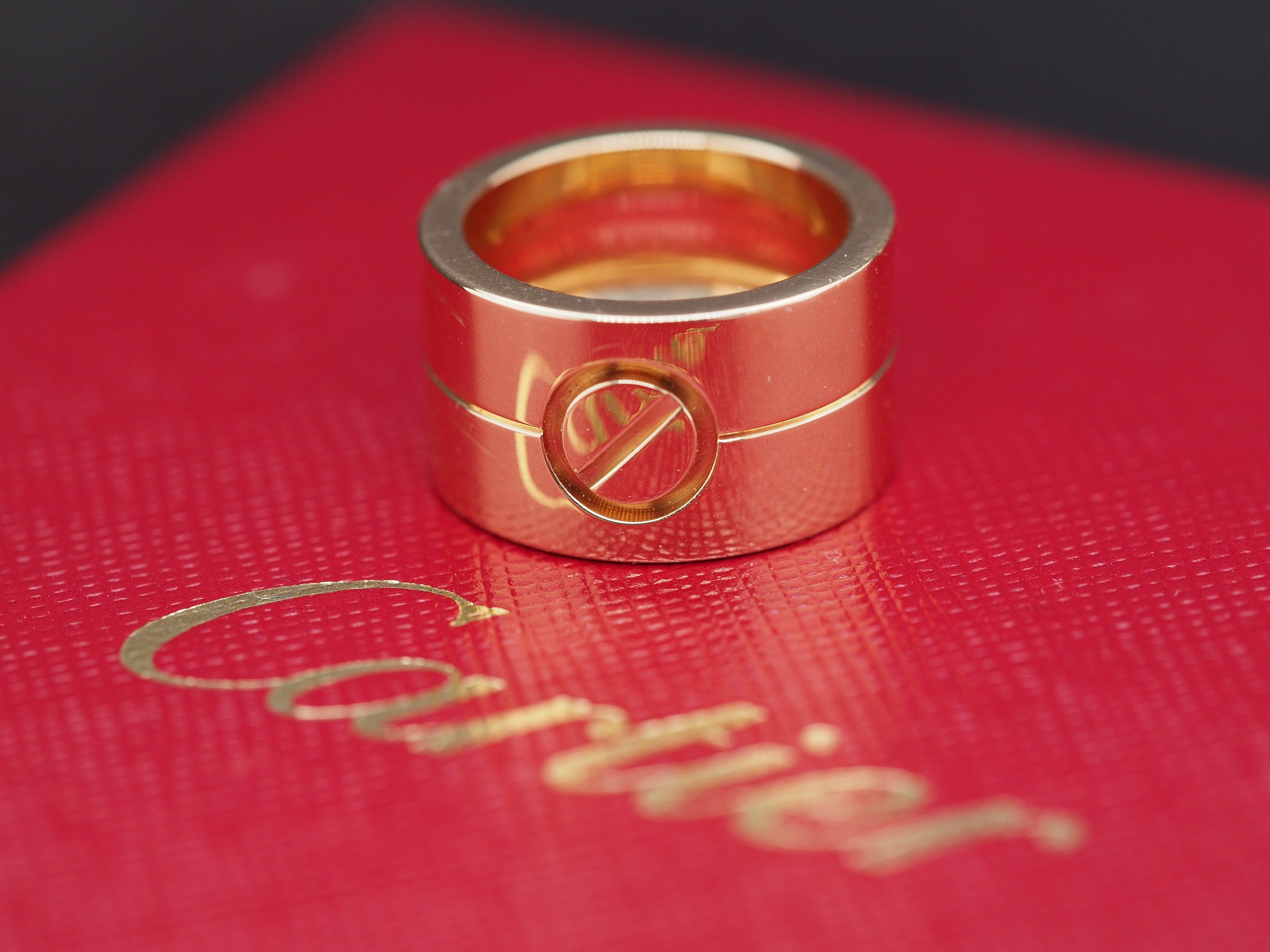 【bighugclub】LOVE ring CARTIER 18K Yellow Gold Jumbo Love Ring - VHK#405 - Etsy