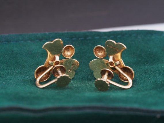 1950s Vintage Tiffany & Co 14K Yellow Gold Earrin… - image 2