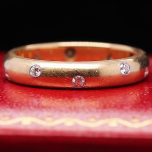 Vintage 18K Yellow Gold Tiffany & Co. ETOILE Diamond Wedding Band - VHK#171a