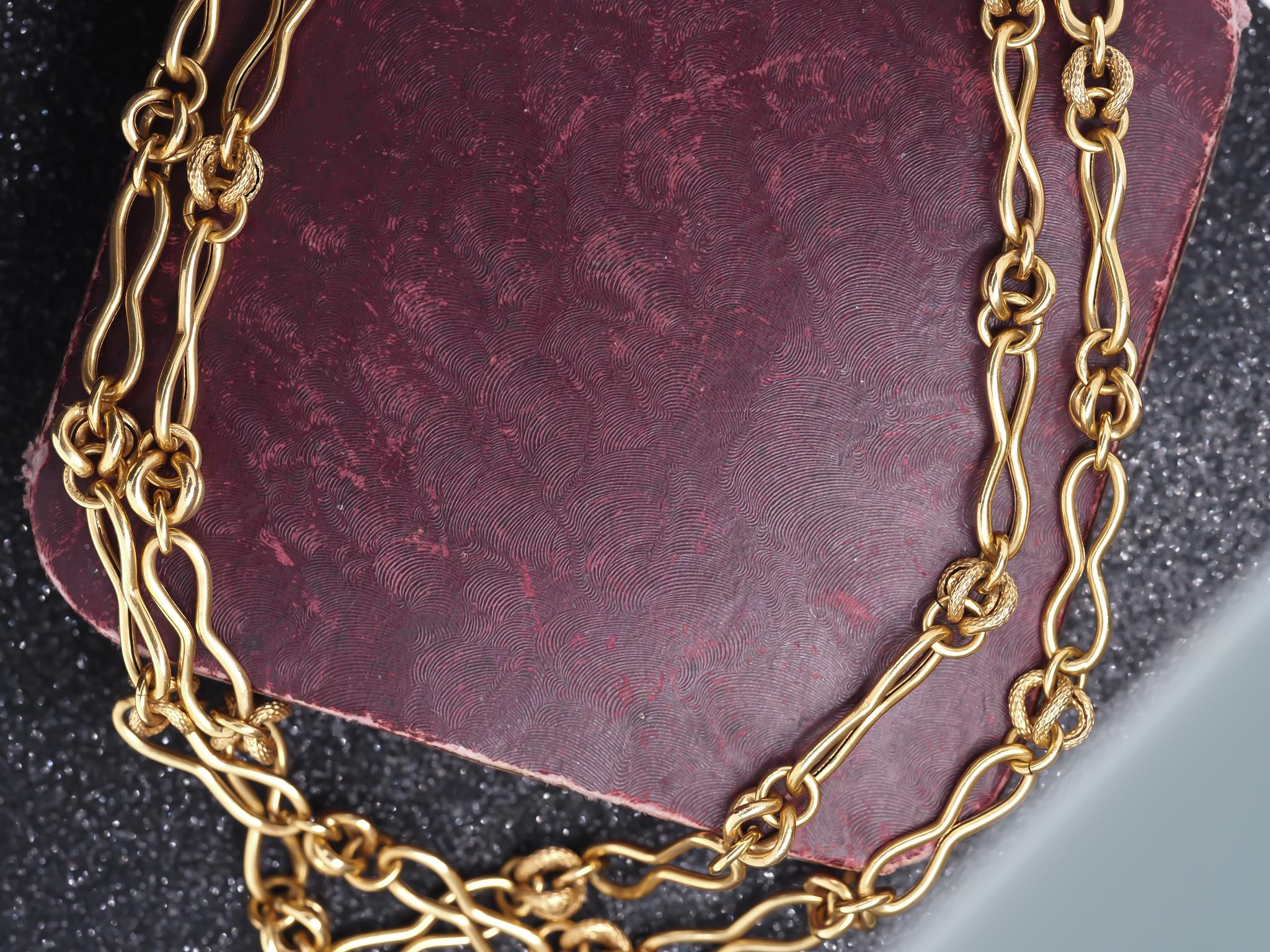 Estate Antique 18k Yellow Gold Unique Link Chain - Vhk#966