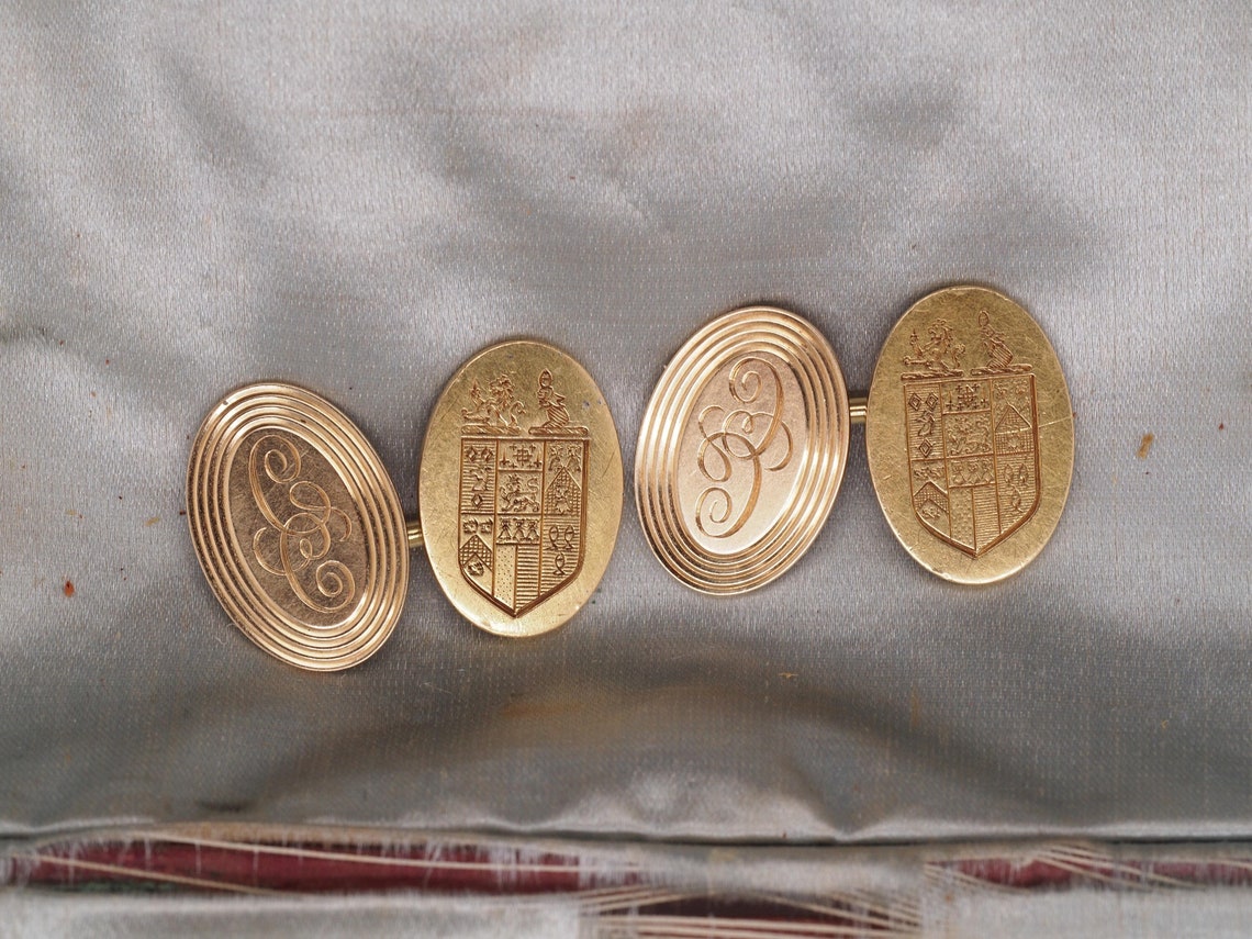 1920s 14K Yellow Gold Royal Shield Tiffany & Co Cufflinks - Vhk#122a - Etsy