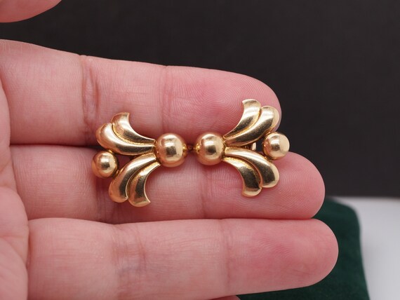 1950s Vintage Tiffany & Co 14K Yellow Gold Earrin… - image 3