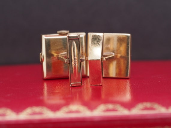 Vintage 14K Yellow Gold 1950s LeCoultre Cufflinks… - image 6