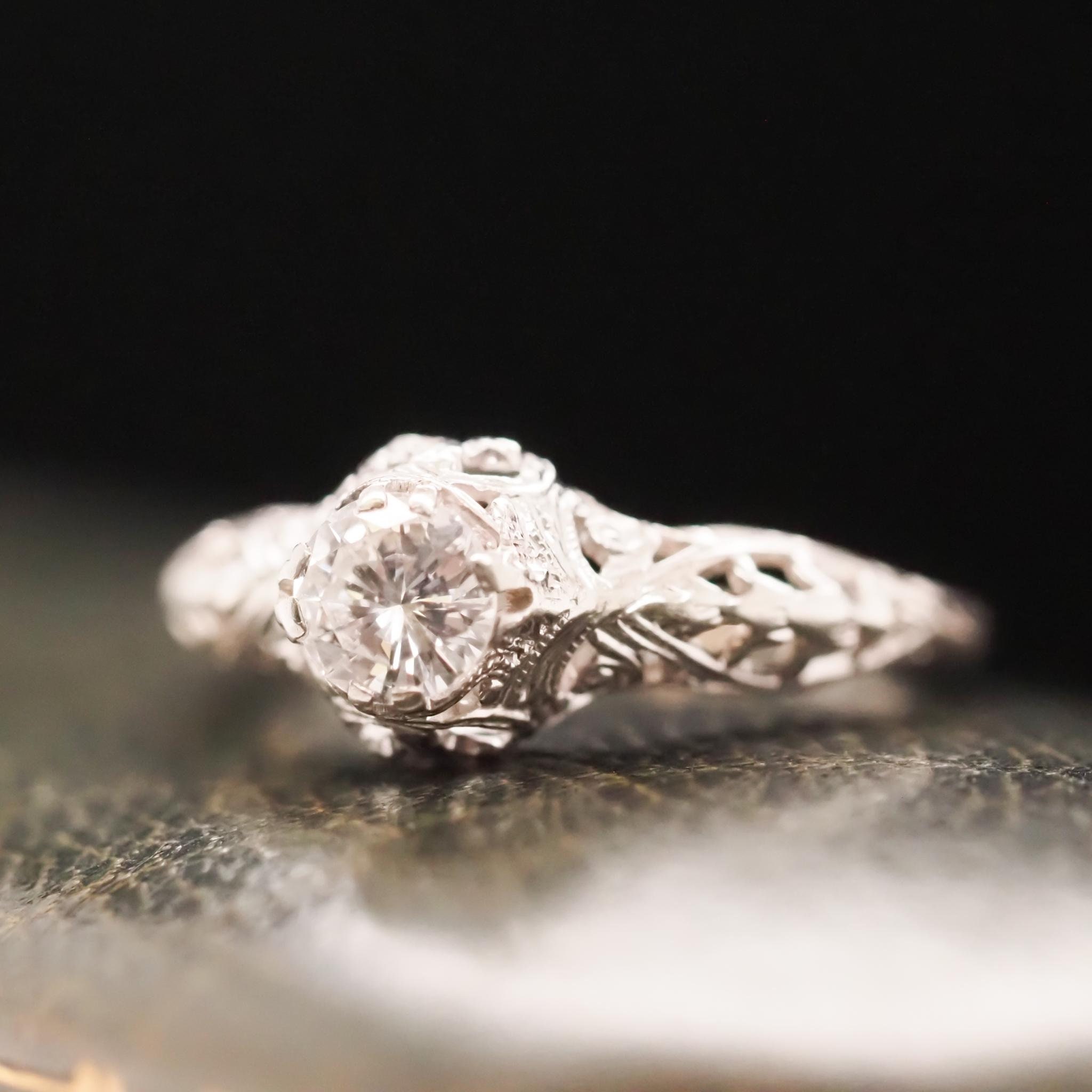 Sensational!! Vintage 1940's Art Deco Diamond Cocktail Ring