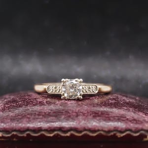 Estate 1940s 14k Yellow Gold .50ct Old European Diamond Engagement Ring - Vhk#97