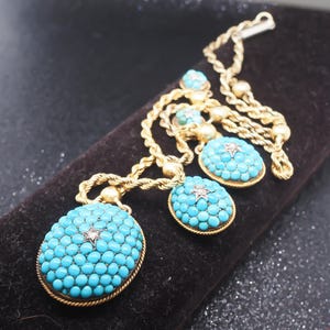 Victorian Gold Turquoise and Rose Cut Diamond Necklace - VHK#819