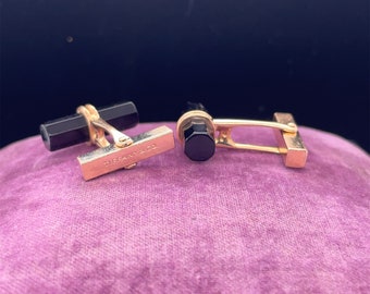 14Kイエローゴールド ティファニー オニキス カフスボタン - VHK#138