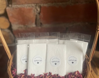 75 packets of “Some tissues for your Happy tears” wedding tissue favours. DIY KIT - You fill packets!