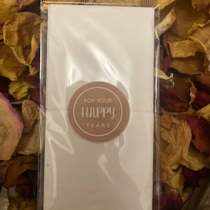 50 packets of Happy tears wedding tissue favours. DIY KIT - You fill packets! •Brown•