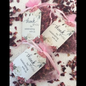 25 sacchetti di organza rosa pieni di coriandoli nuziali di rose essiccate e calendula, biodegradabili. Miglior rapporto qualità/prezzo su Etsy