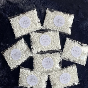 48 Let it Snow PERSONALISIERTE Hochzeit Konfetti Überwürfe • DIY Kit - füllt die Tüten • Perfekt für Eure Winterhochzeit • Ca. 9 x 7 cm große Säckchen •