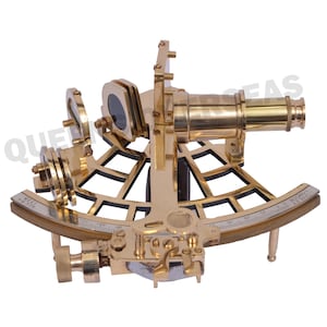 Antiek koperen sextant – nautisch navigatie-instrument maritiem decor – scheepskapitein cadeau – collectible messing sextant – nautisch cadeau decor