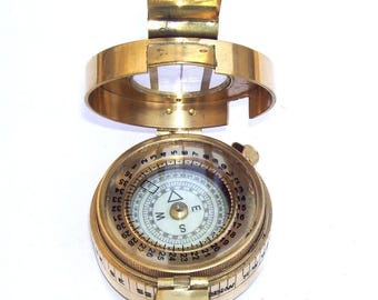 Brass Prismatic Compass Replica | WWII Military Pocket Compass