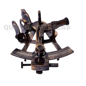 Massief messing nautische sextant | Astrolabium-navigatie-instrument antiek stijl | Premium verzamelcadeauartikel | 4 inch, antiek