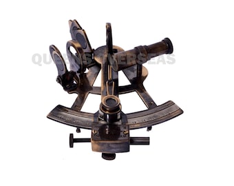 Solid Brass Nautical Sextant: Antique Style Navigation Instrument