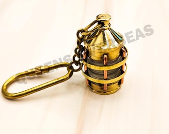 Miniaturowy mosiężny brelok do kluczy w kształcie latarni | Dekoracja marynistyczna