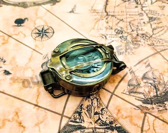 Brass WWII Military Pocket Compass | Antique Lensatic Replica