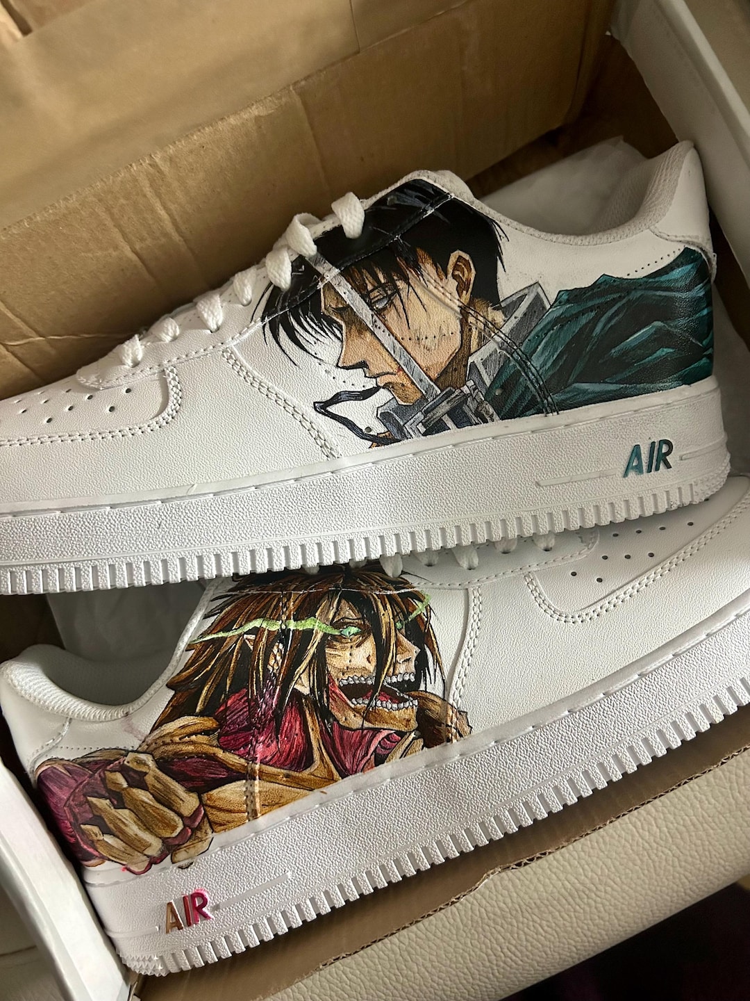 On Titan Levi Nike Levi Custom Custom Anime Air Force 1's (eren X