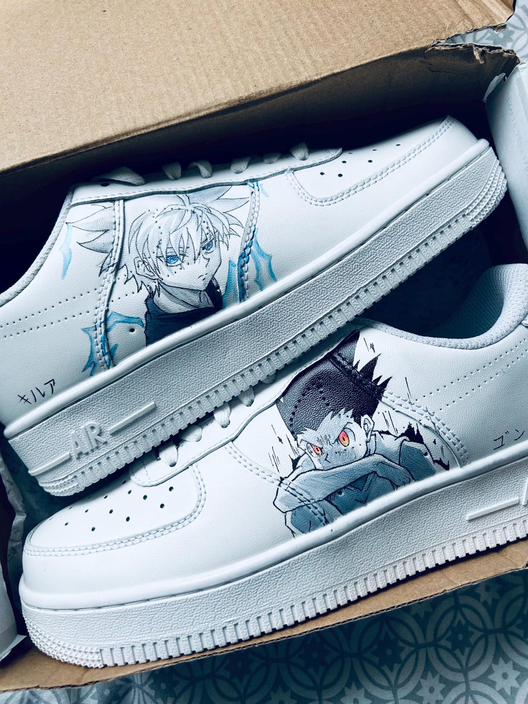 Custom Anime Air Force 1's (gon X Killua) UK