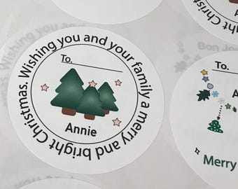 Custom Merry Christmas Stickers: Personalized Mason Jar Labels