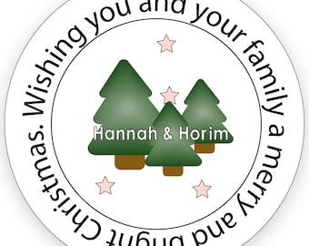 Custom Merry Christmas Stickers: Personalized Mason Jar Labels