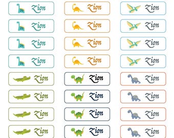 Custom Personalized / school  Personalized Name Labels / Perfect Kids Daycare & School Supplies Tag Labels/ dinosaur