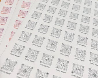 Custom QR Code Stickers – 56 Mini 1" Labels | Website, Instagram, Linktree, Menu, Social Media QR | Packaging Stickers | Waterproof or Matte