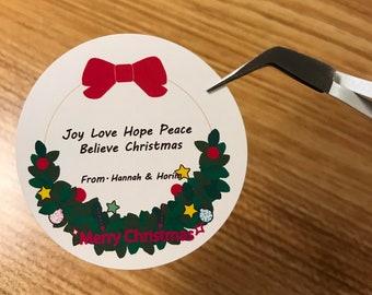 Custom Merry Christmas Mason Jar Labels, Christmas Canning Favor Stickers, Personalized Christmas Stickers, Treat Bag Stickers