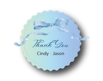 Custom Wedding Thank You Stickers | Personalized Favor Labels | Bridal Shower Stickers