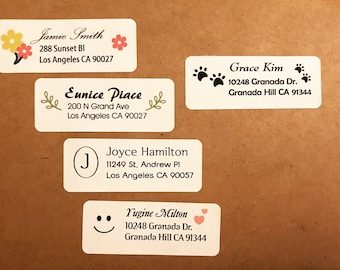 Custom Address Labels, Matte White Personalized Set