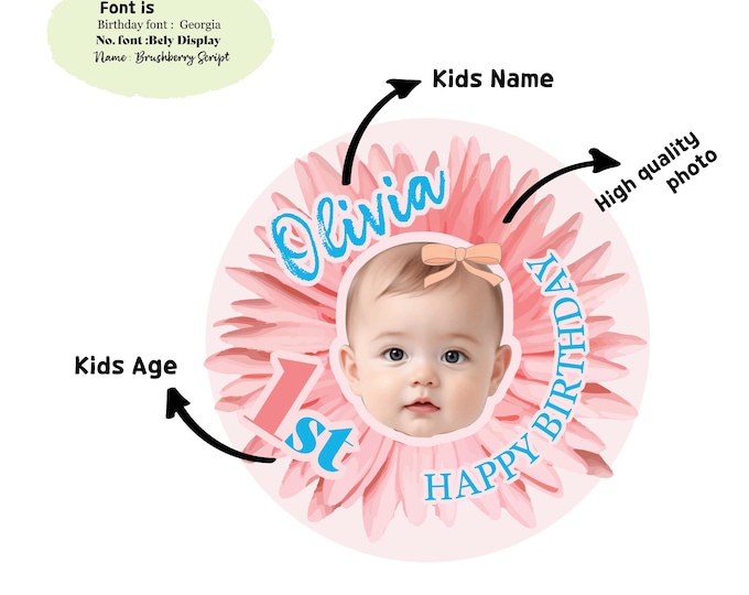 Featured listing image: Make birthdays bloom with a personalized flower | face sticker.