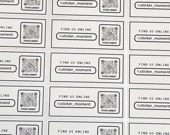 Custom QR Code Stickers for Business | Instagram, Google Review, Website, Social Media Labels | Matte, Glossy & Waterproof Vinyl