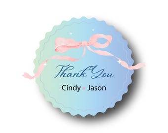 Custom Wedding Thank You Stickers | Personalized Favor Labels | Bridal Shower Stickers