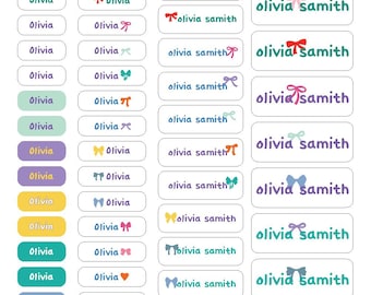 Custom Name Labels Stickers – 6 Styles | Personalized Waterproof School Name Tags | Kids Supplies, Lunch Box, Water Bottle Labels
