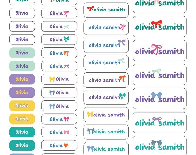 Featured listing image: Custom Name Labels Stickers – 6 Styles | Personalized Waterproof School Name Tags | Kids Supplies, Lunch Box, Water Bottle Labels