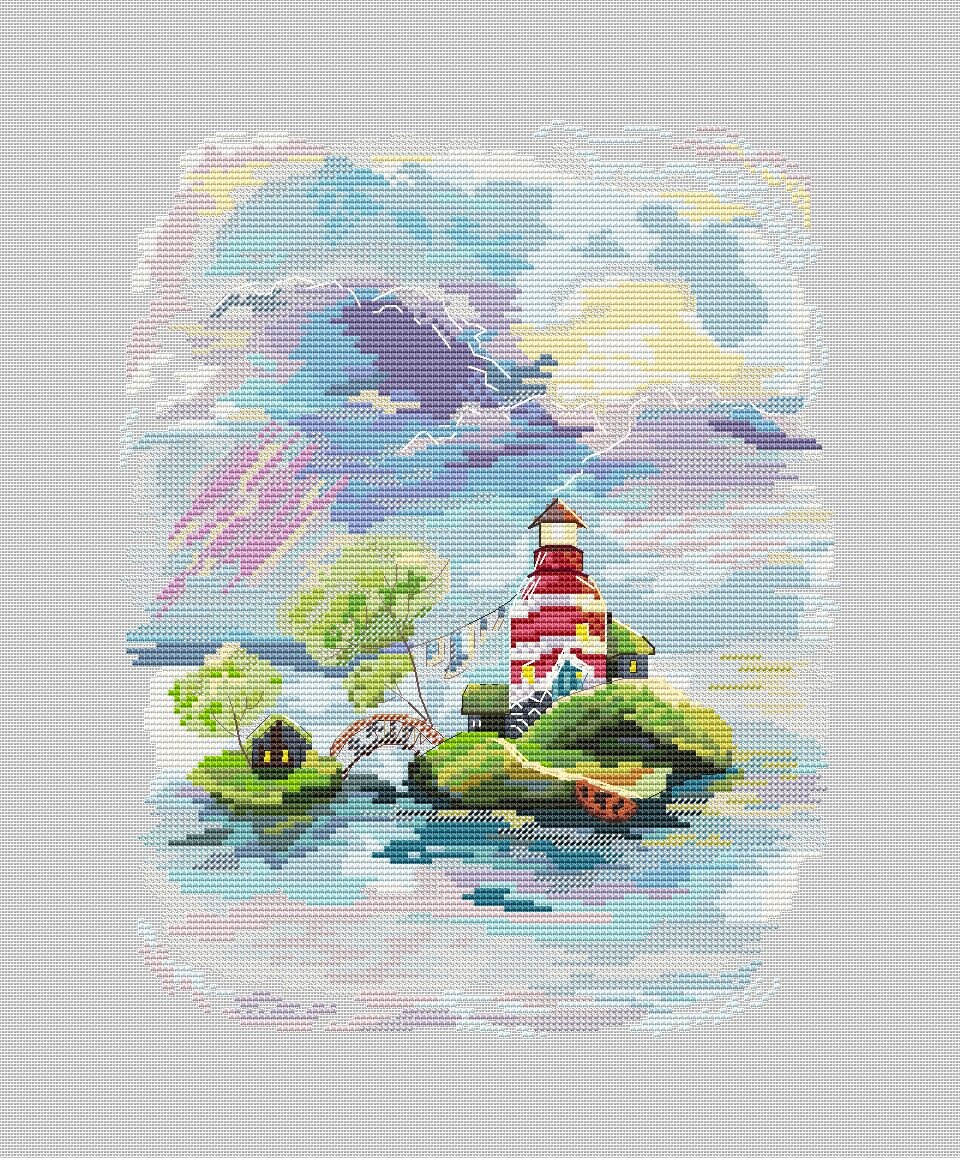 Small Lighthouse Cross Stitch Pattern PDF Sea Cross-stitch - Etsy