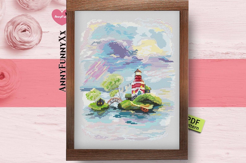 Small Lighthouse Cross Stitch Pattern PDF Sea Cross-stitch - Etsy