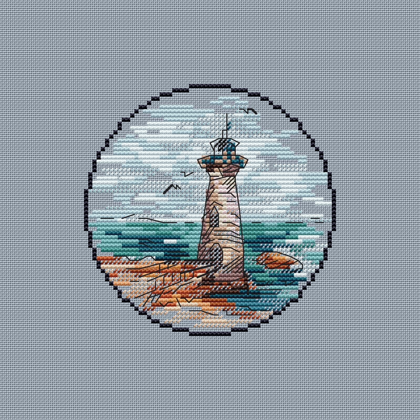 Old Lighthouse Cross Stitch Pattern Nautical Nursery Decor Easy for ...