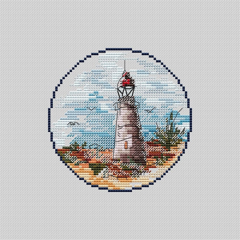 Lighthouses Cross Stitch Pattern PDF Set of 13 Birthday Gift Beginner