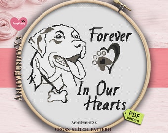 Golden Labrador counted cross stitch pattern PDF Retriever dog Needlepoint design memorial Pet Black and White needlepoint embroidery DIY